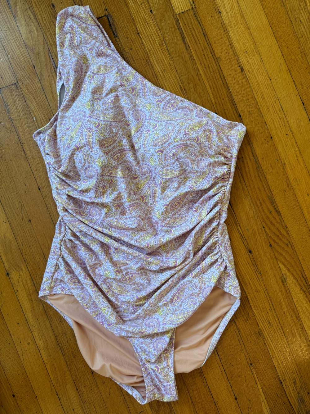J. Crew One-Shoulder Paisley Swim Bodysuit - Lavender and Pink- new sz10